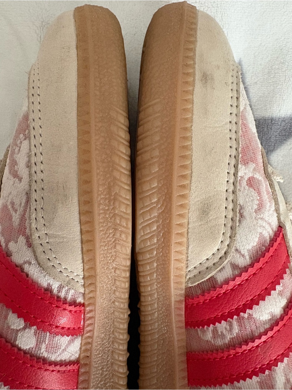 adidas Beige and Hot Pink Floral Liberty Lace-Up Sneakers - Picture 4 of 7